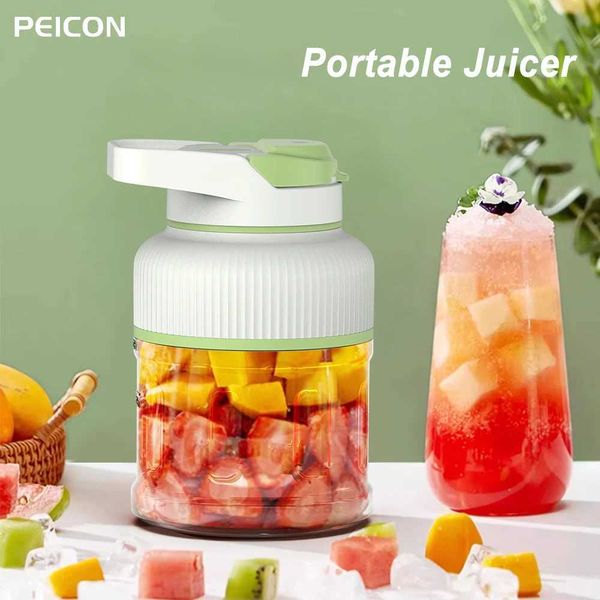 Juicers Portable Blender Fruit Juice Juicer Electric Smoothie Milkshake Maker USB Rechargerable Large Capacity Smoothie Blender 1500ML J2411