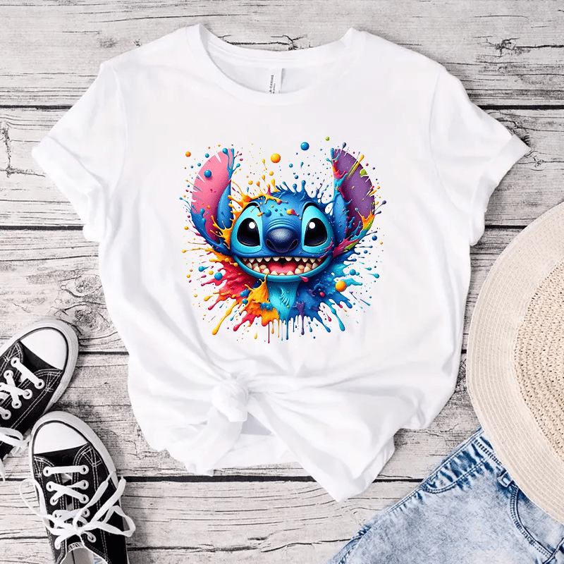 TEMU Colorful Stitch Iron-on Transfer Decals For T-shirts, Diy Fashion Clothing Decoration, Cute Festival Gift, Plastic Material, Accessory, Creative