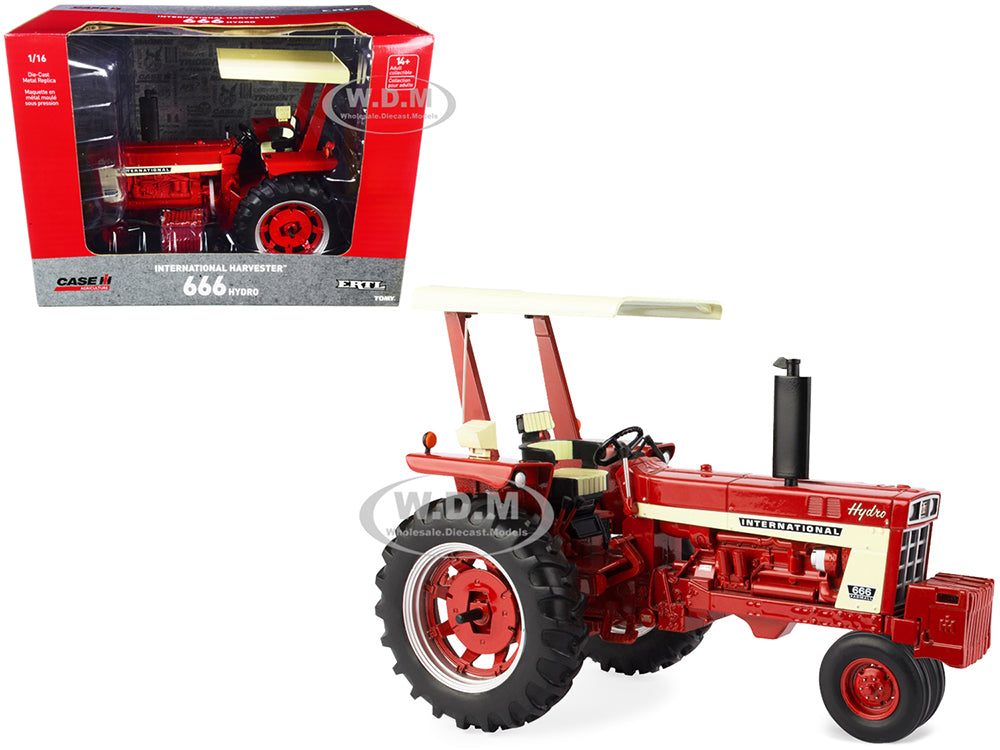 International Harvester 666 Hydro Tractor with Fender Radio and ROPS Red and Cream "Case IH Agriculture" Series 1-16 Diecast Model by ERTL TOMY