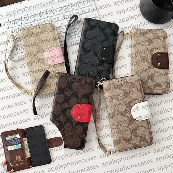 Leather Wallet Phone Case Designer iPhone Case Flip Card Holder for iPhone 16 Pro Max Case Apple iPhone 15 Pro Max 14 13 12 16 Plus 15 Plus