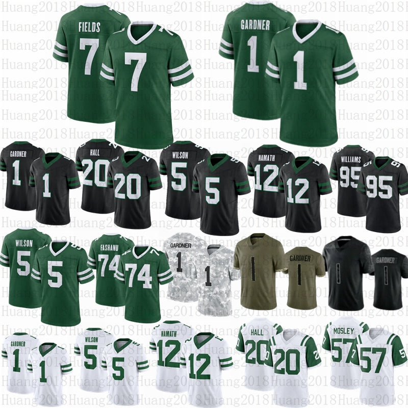 Armand Membou 7 Justin Fields Ahmad Sauce Gardner Garrett Wilson Football Jersey Breece Hall Quinnen Williams Joe Namath Klecko McDonald Fashanu