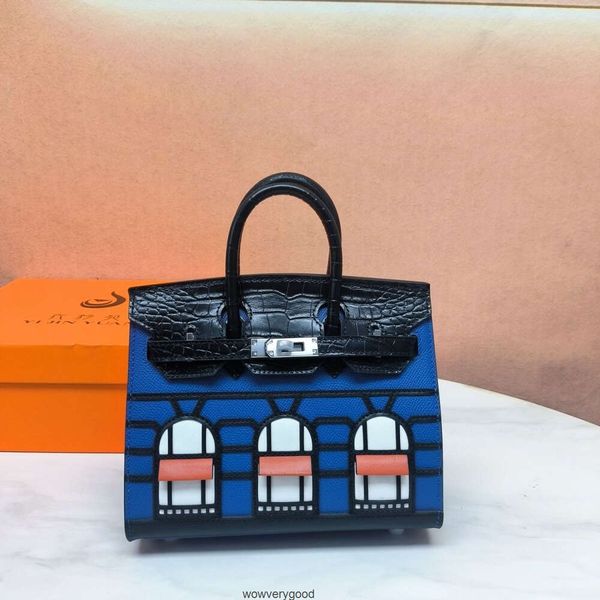 Designer Bags Luxury Fashion Totes YiJINYUAN Wax Wrapping Thread 20cm Silver Buckle Black Night Small House Genuine Leather Womens Bag Lock