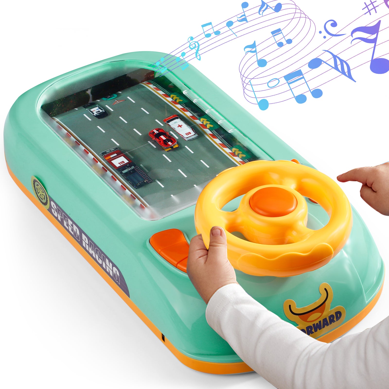 TEMU Kids' Racing Car Steering Wheel Toy, Interactive Play For Racing, Dodging, And Games, With Sound And , Fun Simulation For Developing Driving