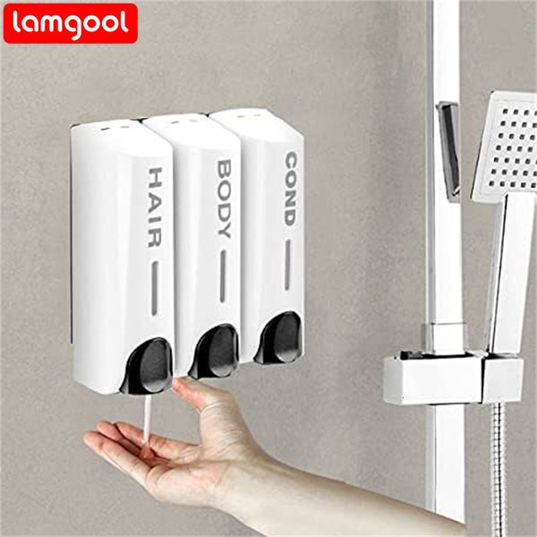 Liquid Soap Dispenser Lamgool 350Ml Wall-Mount Shower Bath Shampoo Container Gel Bathroom Accessories 230510