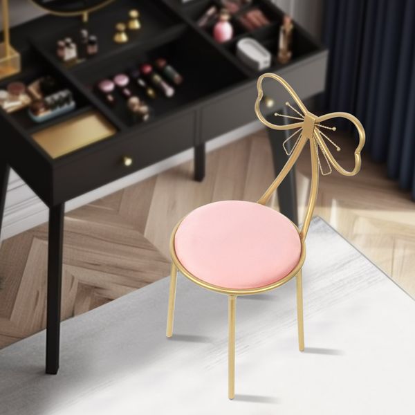 Light Pink Butterfly Red Vanity Chair Practical Furniture