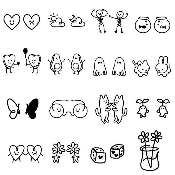 Temporary Tattoos Simple cute rabbit Temporary TattooLasts To 15 Days New Technology Magic Waterproof Semi Permanent Sticker. z241111