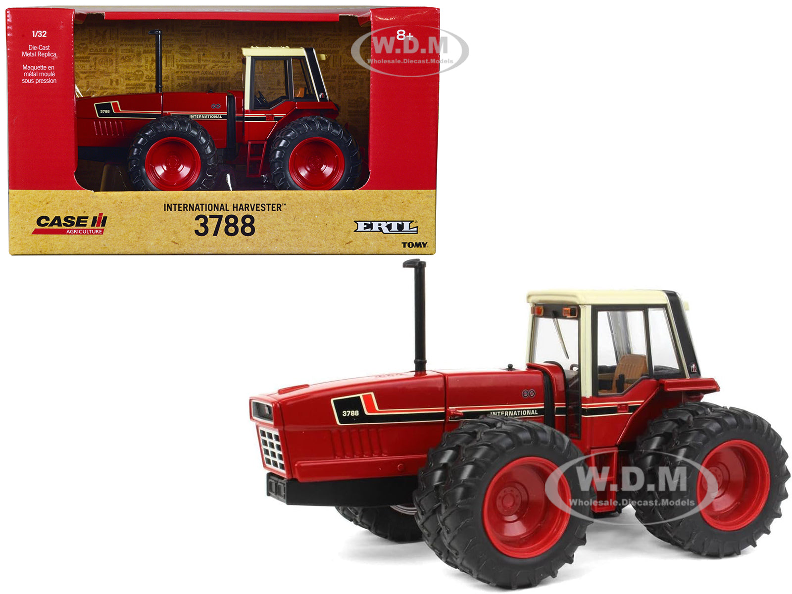 International Harvester 3788 Tractor Red with Cream Top and Dual Wheels "Case IH Agriculture" Series 1-32 Diecast Model by ERTL TOMY