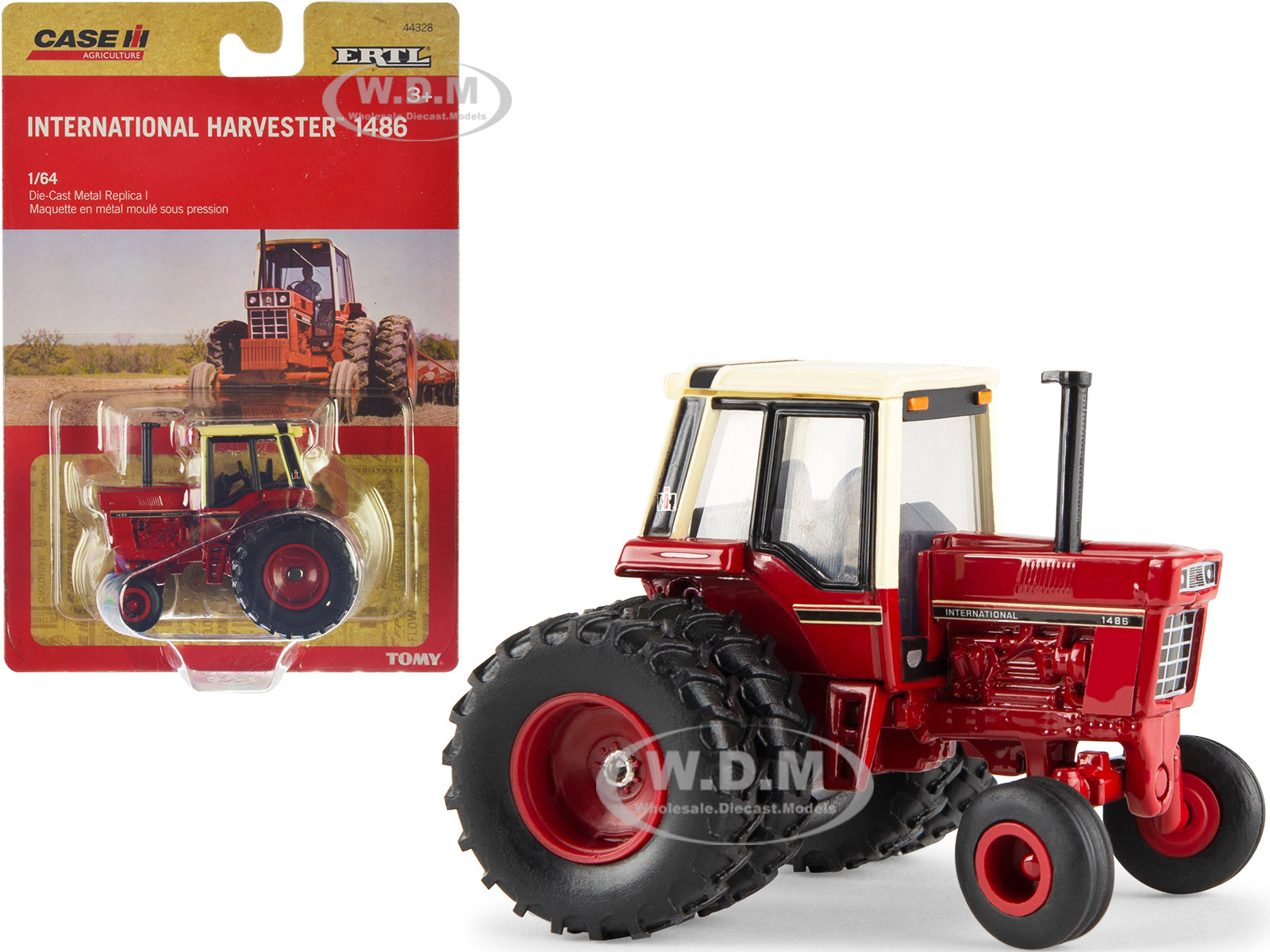 International Harvester 1489 Tractor with Dual Wheels Red with Cream Top "Case IH Agriculture" Series 1-64 Diecast Model by ERTL TOMY
