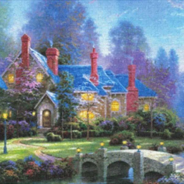 Puzzles 38*52cm Adults 500 Pieces Paper Jigs Puzzles Cabin in The Woods Landscape Paintings Stress Reducing Toys Christmas Gifts