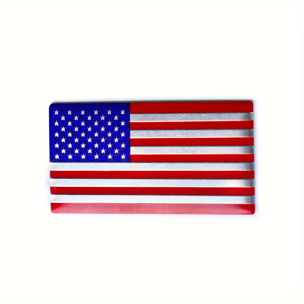TEMU Premium Aluminum 3d American Flag Car Decal - Durable Metal Sticker For Vehicles, Patriotic Red White