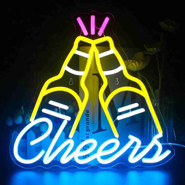 Wall Cheers Store Bar Restaurant Decor Light Custom Personalized Beer Bottle Led Sign Acrylic USB Neon 0129