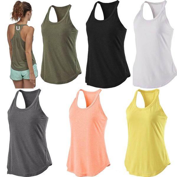 UU-663 Women Racerback Tank Tops Sleeveless Fiess Yoga Shirts Quick Dry Athletic Running Sports Vest Workout T Shirt