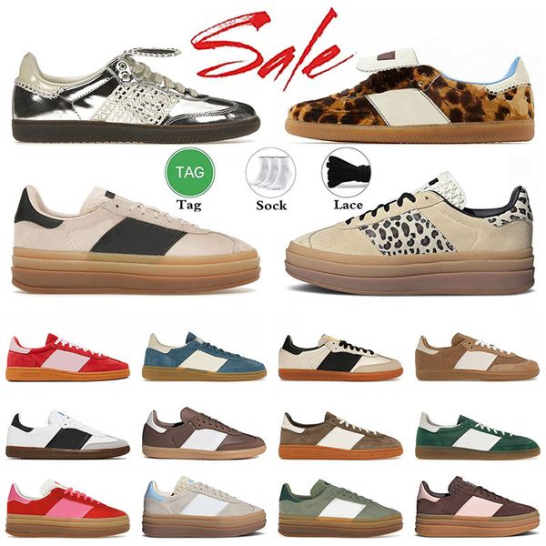 Designer Flat Women Shoes Casual Plataforma tênis Crimson Velvet Leopard Collegiate Green White Clear Pink Prata Treinadores femininos Dhgat