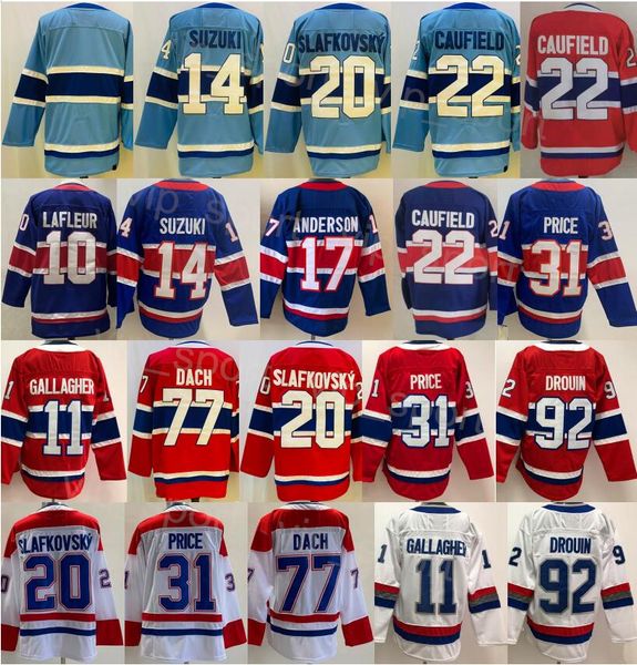 Men Hockey Reverse Retro 92 Jonathan Drouin Jersey 14 Nick Suzuki 17 Josh Anderson 20 Juraj Slafkovsky 77 Kirby Dach 22 Cole Caufield 11 Bre