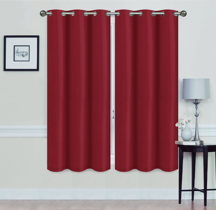 Madonna Blackout Grommet Curtain Panels (Set of 2) - 63 BURGUNDY