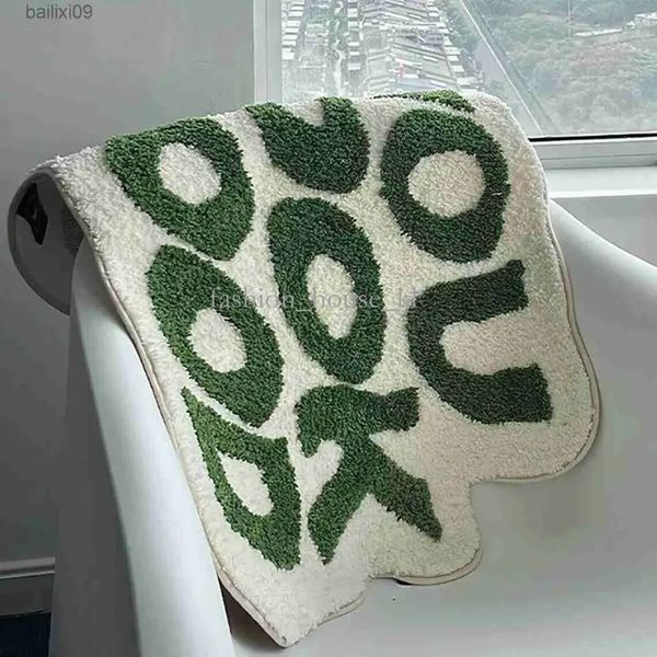 Letter Carpet Bedroom Bedside Bathroom Living Room Area Door Mat Chair Mat Fashionable Floor Mat Non Slip Water Absorbing f67
