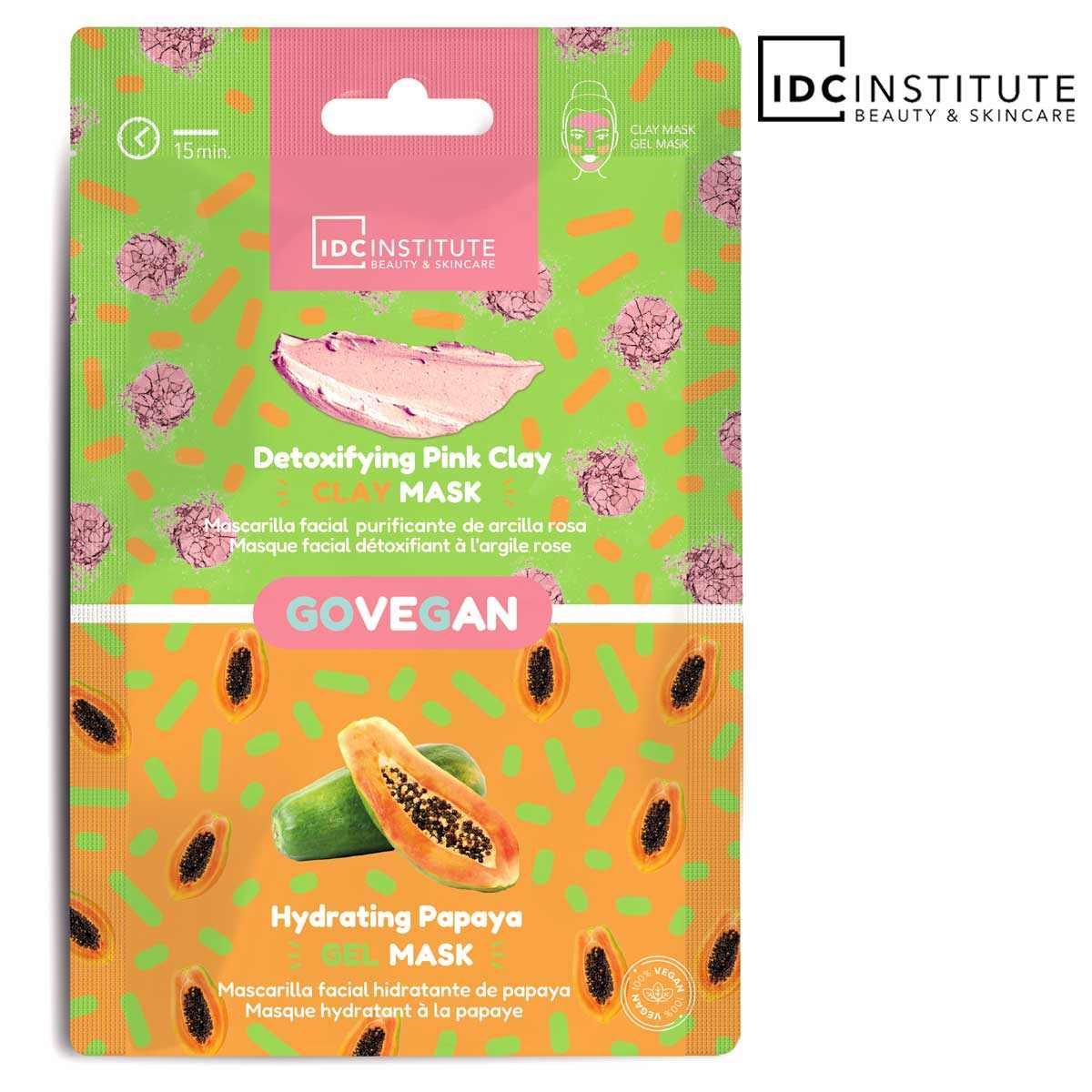 IDC Skincare essentials Maska gliny różowej i papai