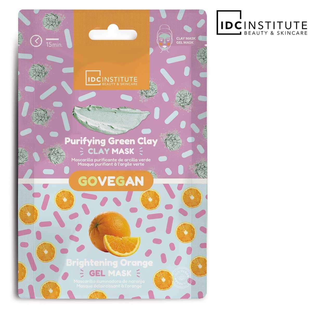 IDC Skincare essentials Green Clay Duo Mask +Orange
