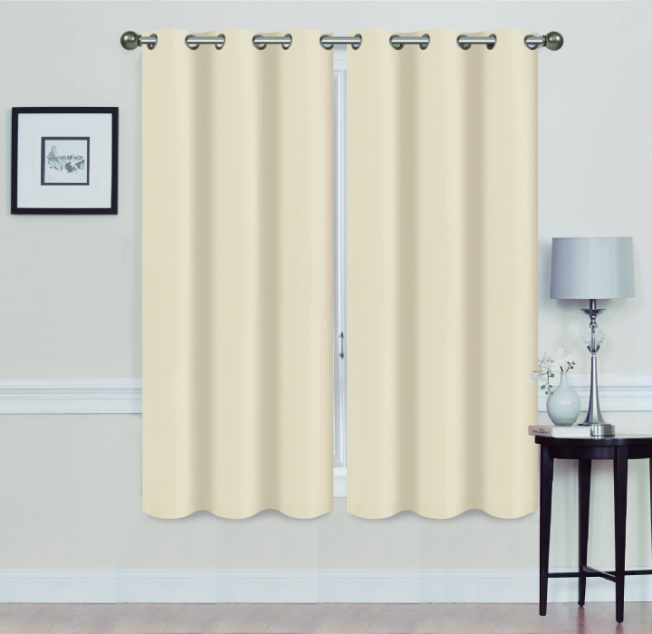 Madonna Blackout Grommet Curtain Panels (Set of 2) - 63" IVORY