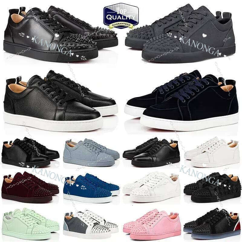 Designer Low Dress Mens Casual Shoes Sneakers Glitter DHGATE Grey Rivets Leather Suede Camo Green Men Women Fashion Spikes Office Career Wedding Tra
