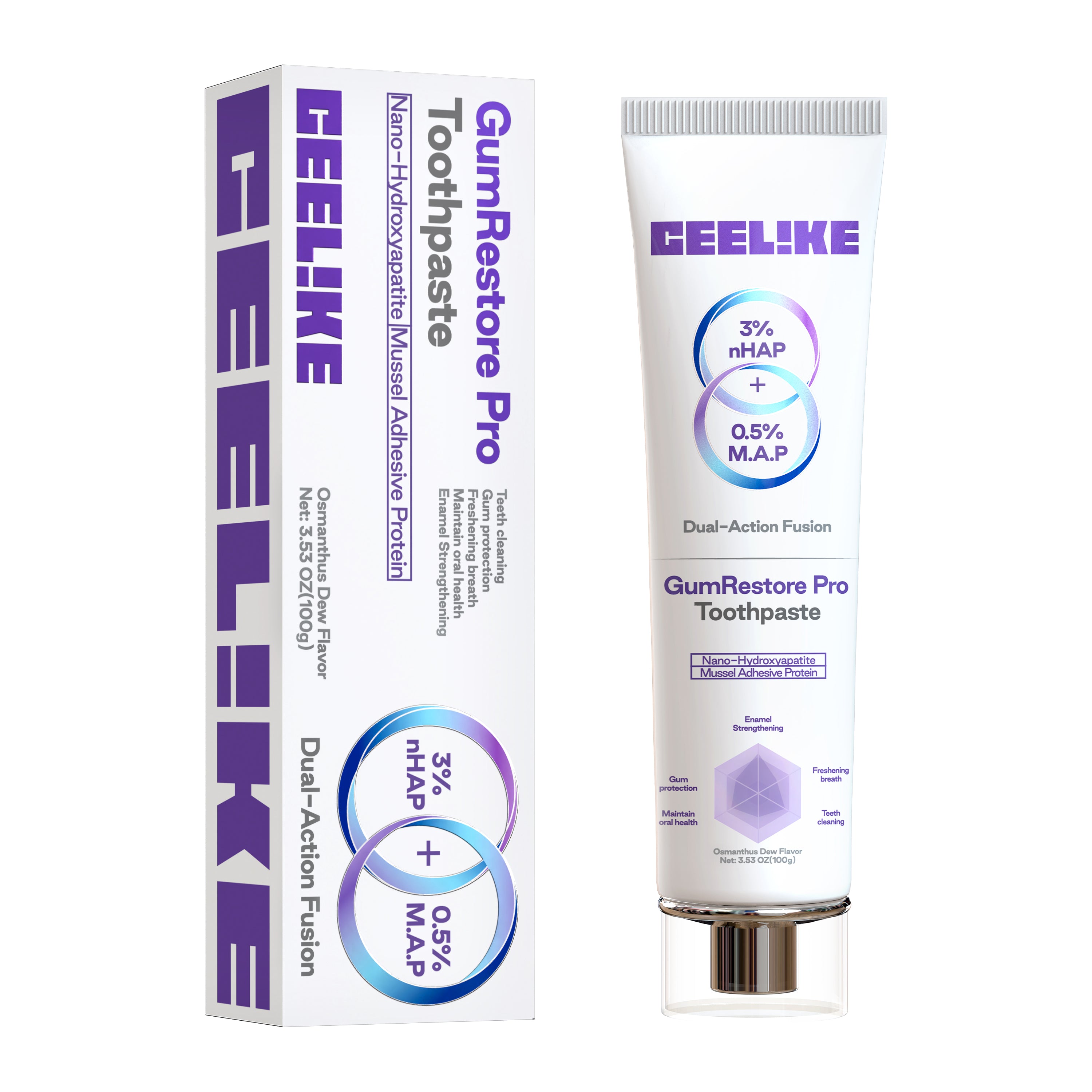 CEELIKE Gum Care Toothpaste - Dual-Action Enamel & Gum Support with 3% Nano Hydroxyapatite (nHAP) & 0.5% Mussel Adhesive Protein - 3.53oz