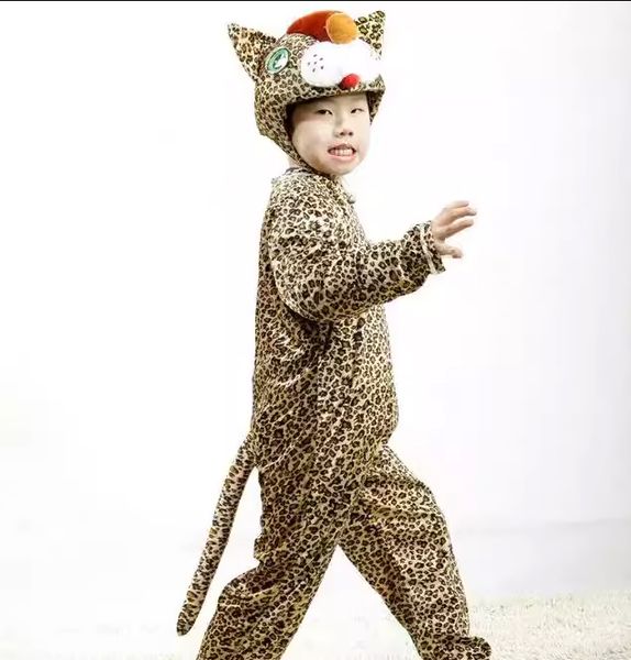 Youth Animalistic Leopard Ensemble for Theatre & Roleplay - Charming Kids Performance Attire