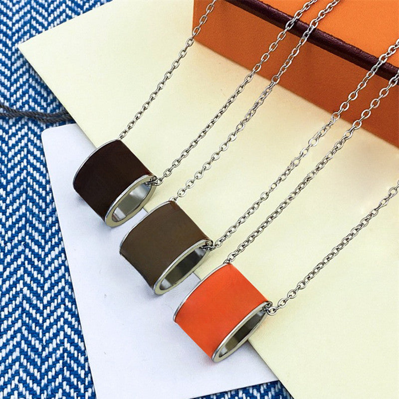 Necklace designer jewelry sier chain pendant necklaces classic womens initials plated stainless steel jewellery lovers couples gold necklace men