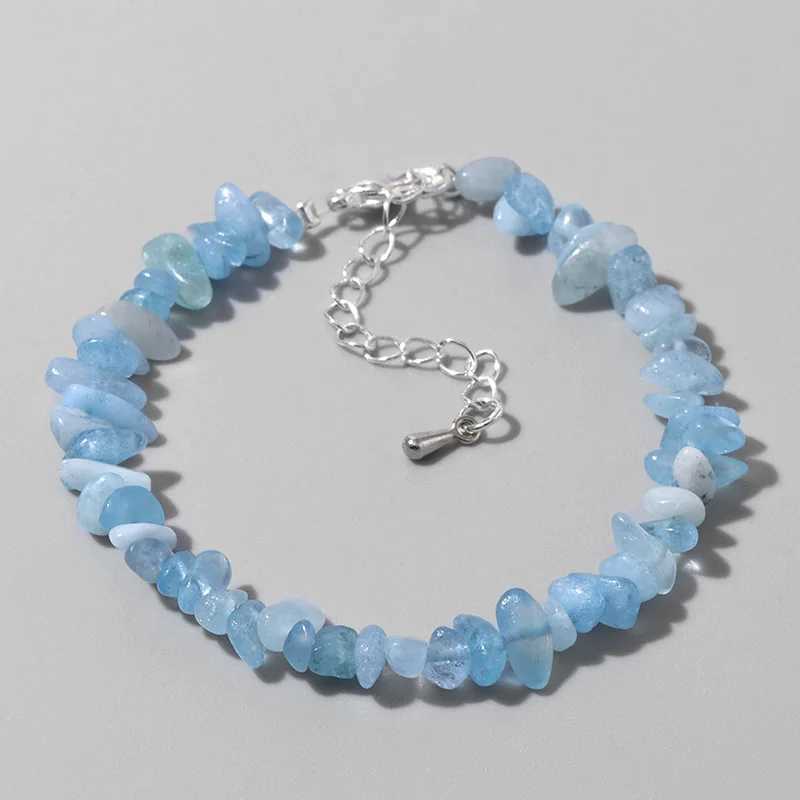 Natural Quartz Crystal Bracelet Irregular Natural Stone Bead Chip Jewelry Amethysts Aquamarines Citrines Bracelets for WomenX240921