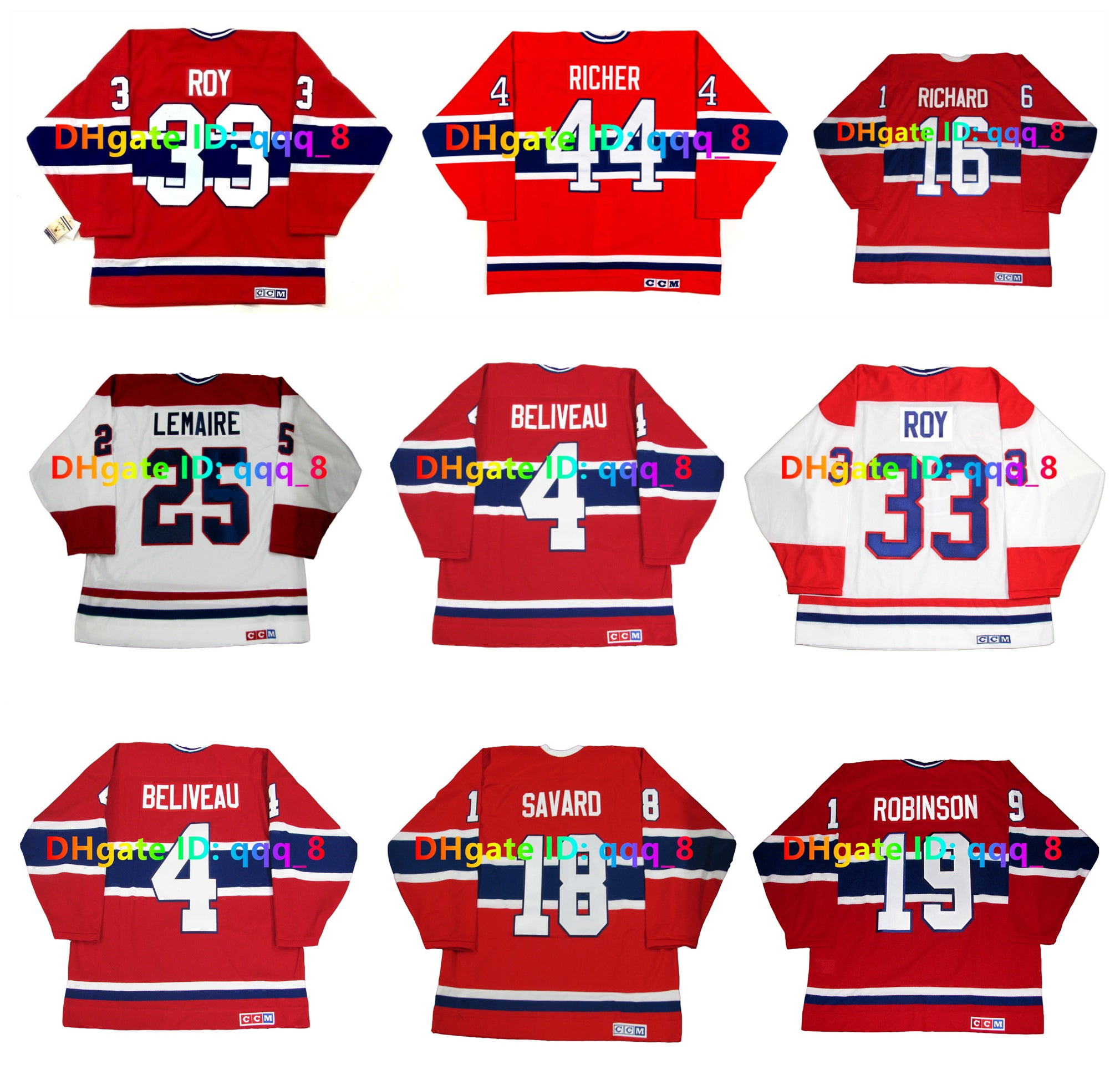 GUY LAFLEUR Canadiens PATRICK ROY Custom CCM Throwback Montreal Hockey Jersey MAURICE HENRI RICHARD YVAN COURNOYER LARRY ROBINSON MATS NASLUND STEPH