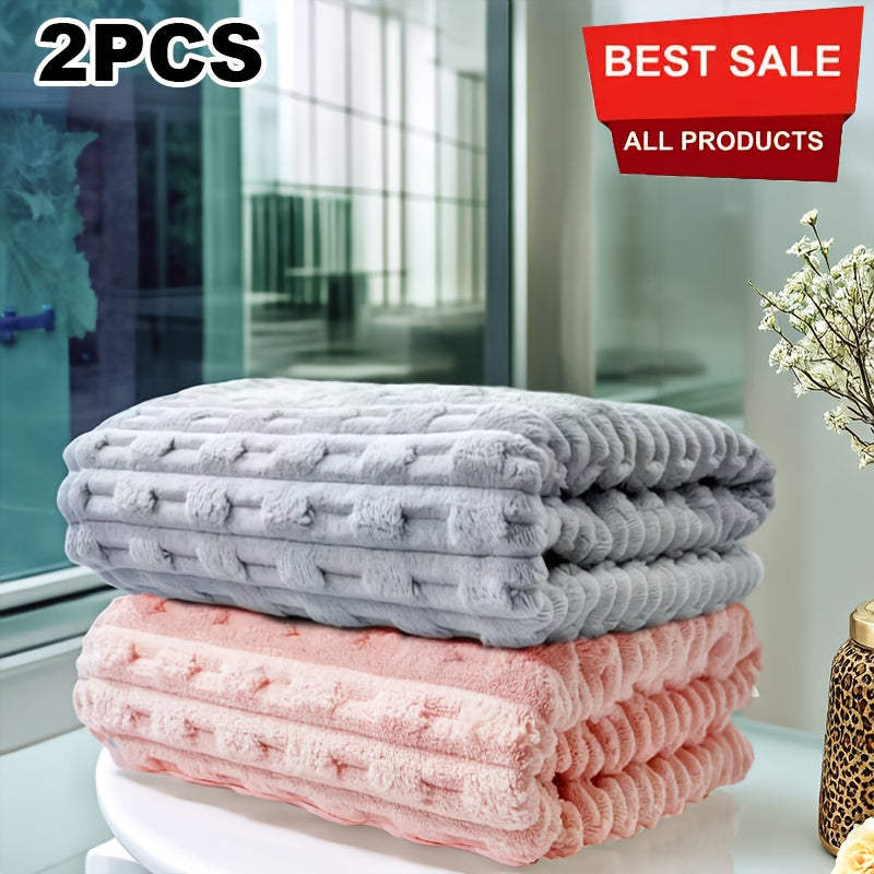TEMU 4 Oversized Bath Towels (140x80cm) - Pineapple Grid Microfiber, Absorbent & , Suitable For Bathrooms, Gyms, Hotels, Home Use - Multiple Colors ,
