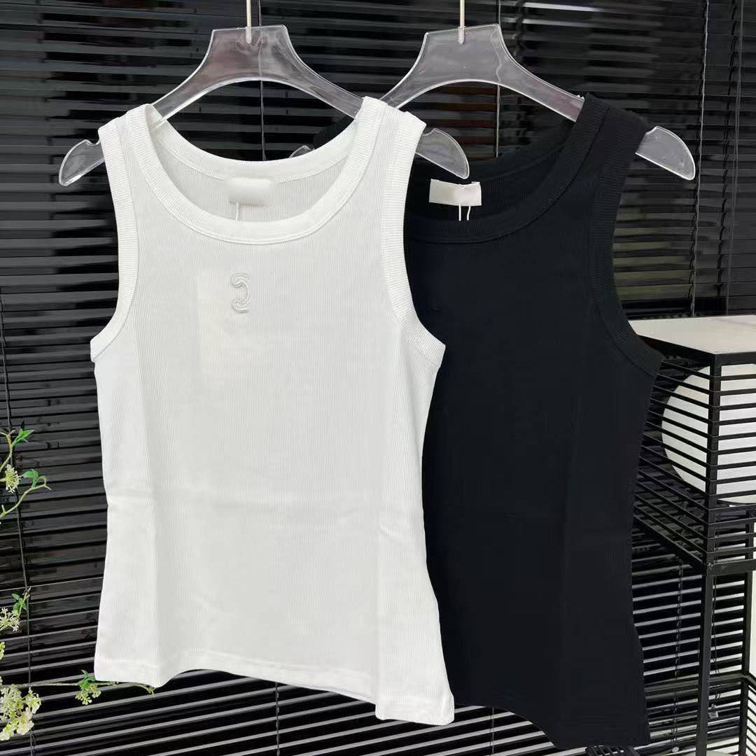 Womens Fashion Tanks tops Knits Tees Regular Cropped Tank Top Cotton Embroidered Cotton-blend Anagram Shorts Designer Suit Sportwear Fitness Sports