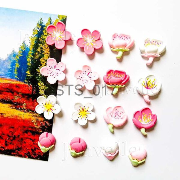 Fridge Magnets 10PCS Cute Flower Fridge Magnets Pink Small Magnetic Photo Stickers Mini Magnets For Refrigerator Decor x0731