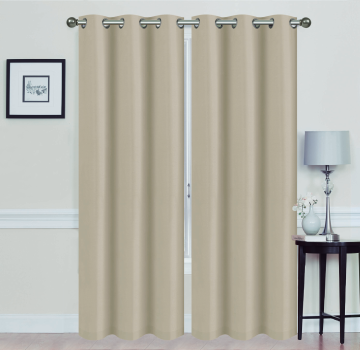 Madonna Blackout Grommet Curtain Panels (Set of 2) - 84" TAUPE