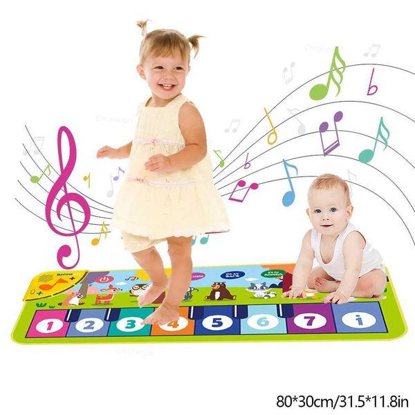 Piano Mat for Kids 80*30cm Toddlers Floor Keyboard Dance Mat Play Musical Carpet Music Instrument Toys Toddlers Girl Boy GiftC250211
