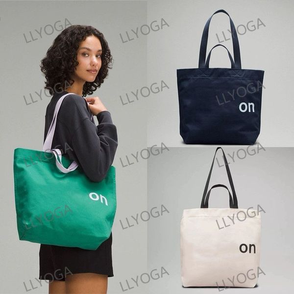 Double handle canvas handbag Double-Handle Bag handbag backpack yoga gym bag larger capacity shopping bag trips bag shoulder outdoor bag