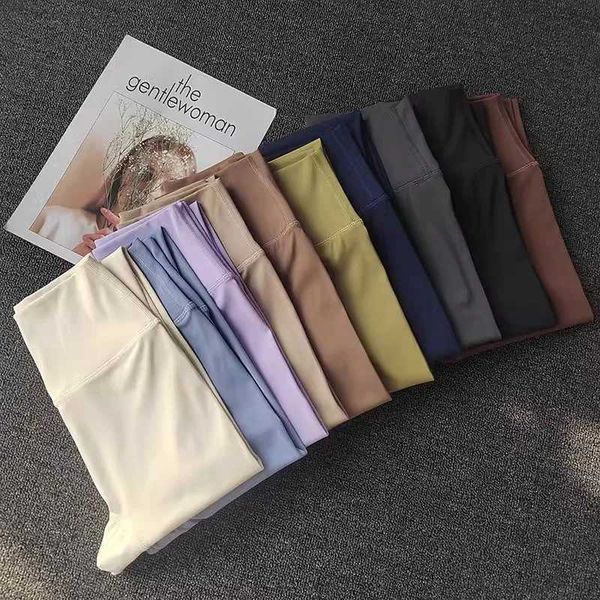 Calça ativa feminino com cintura alta perneiras de ioga leggings macios e respiráveis Sports Leggings ginástica de ginástica de ginástica