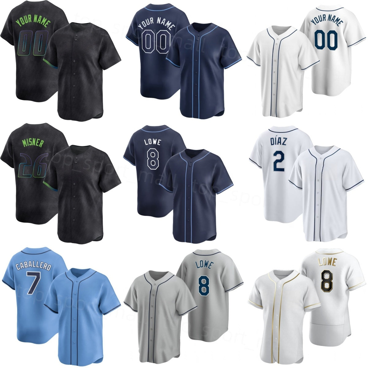 2025-26 Baseball 2 Yandy Diaz Jerseys Kid Man Lady 13 Junior Caminero 8 Brandon Lowe 62 Jonathan Aranda 26 Kameron Misner 7 Jose Caballero Space Cit