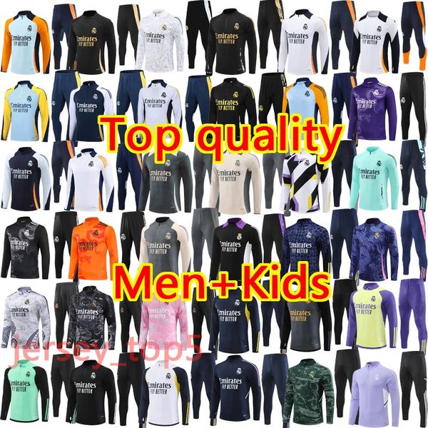 2024 25 football Tracksuit chandal Real MadridES soccer TRACKSUITs 22 23 24 25 MBAPPE TRAINING VINI JR BELLINGHAM CAMAVINGA men kids kit sur