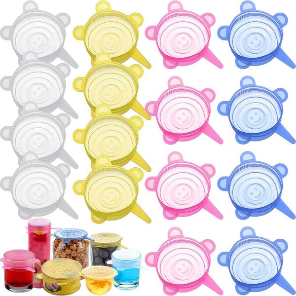 Stretch Grade Silicone Lids Seal Caps Yogurt Regular Mouth Mason Soda Beer Pet Food Jars