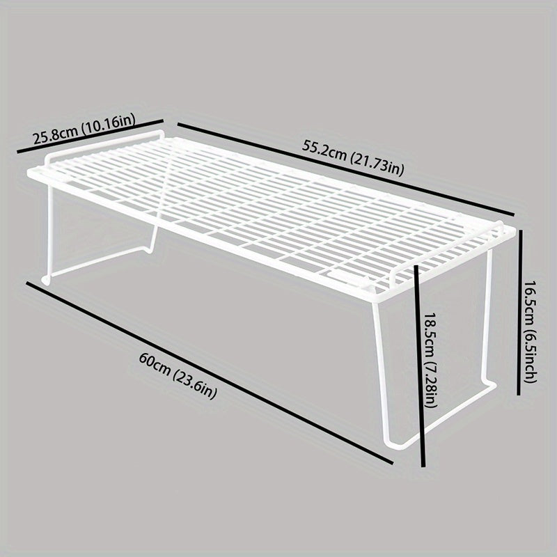 TEMU 1pc Lengthened Folding Shelving, Iron + Pe Coating, Stackable Storage Shelves, Used For Home Bathroom Bedroom Living Room Desktop, Popular