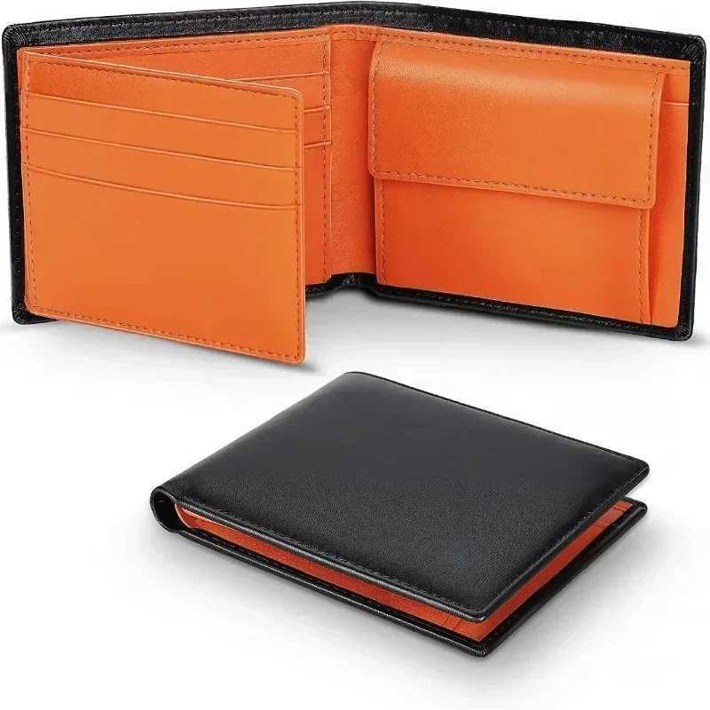 Short Genuine Leather Mens Wallets Classic Slim Solid Purse Card Holder Coin Pocket RFID Fashion Quality Z250621