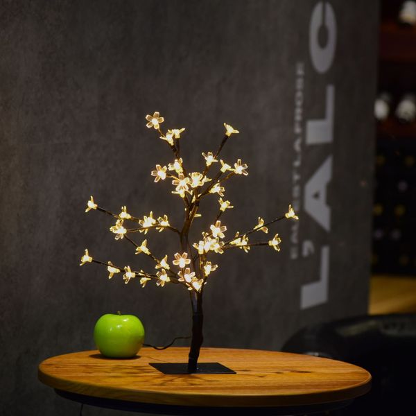 0.45M-17.72Inch 48LEDs Cherry Blossom Desk Top Bonsai Tree Light Black Branches for Home Party Wedding Christmas Indoor Outdoor Decoration
