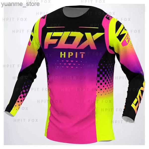 Cycling Shirts Tops 2021 Mens Downhill Jerseys Hpit Mountain Bike Shirts Offroad DH Motorcycle Jersey Motocross Sportwear Clothing Bike Y240