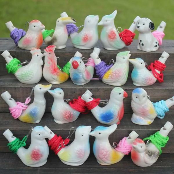 Creative Water Whistle Clay Bird Ceramic Glazed Song Chirps Bathtime Kids Toys Gift Christmas Party Favor Home Decoration
