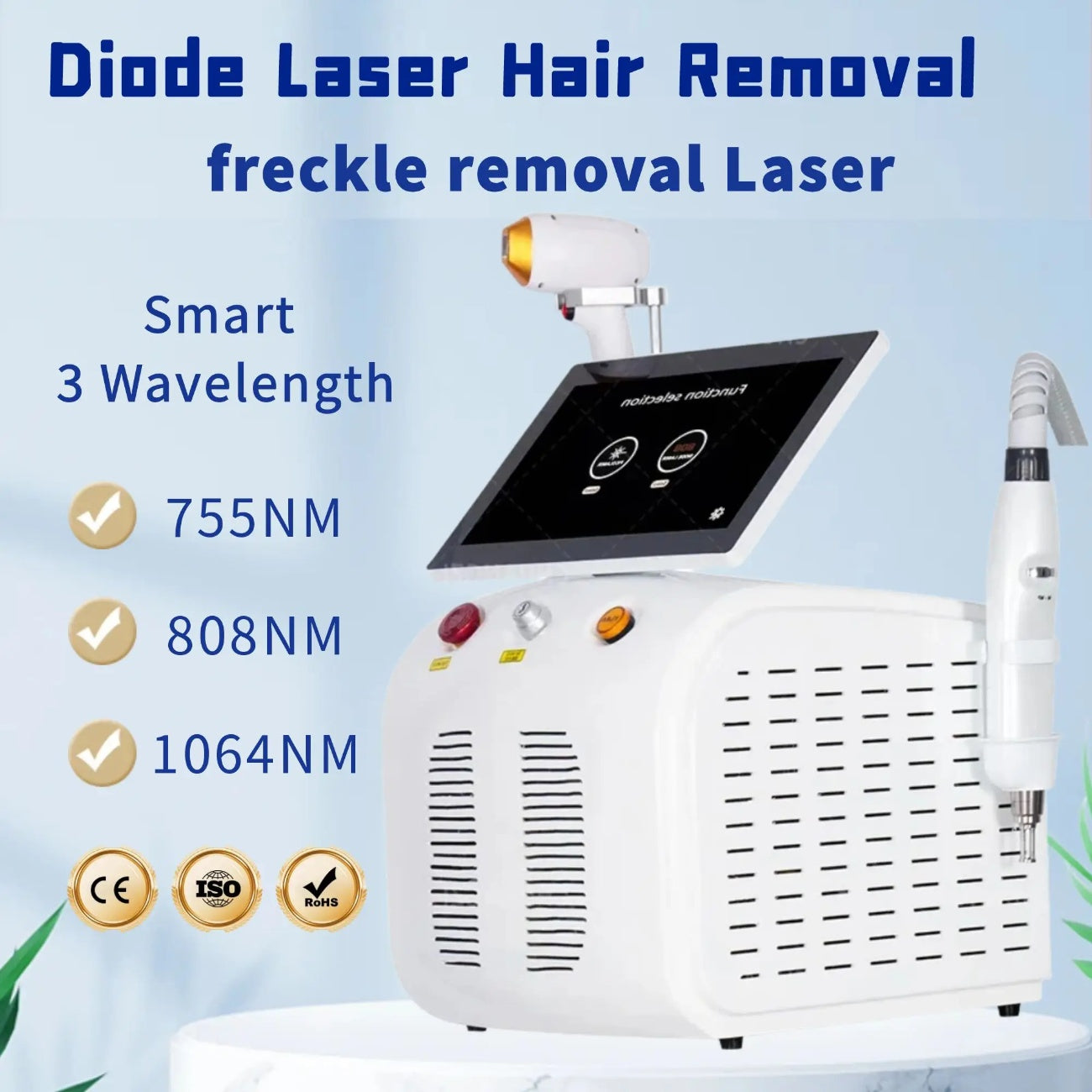 2025 latest portable 808 diode laser hair removal machine, permanent painless cooling Suitable for home and beauty salon