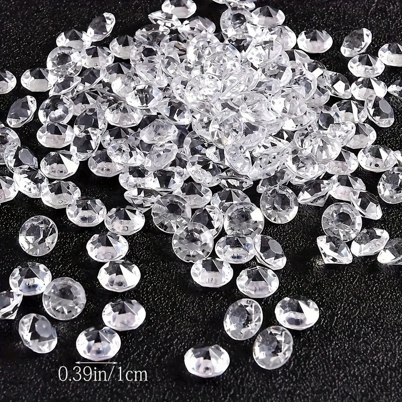 TEMU 150pcs 10mm Transparent Acrylic Filling Diy Decoration Desktop Decoration Acrylic Drill Easter Valentine's Day Gift