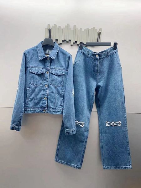Fashion Designer Embroidered Pattern Denim Shorts Pants Jacket Plus Size Outerwear Clothing