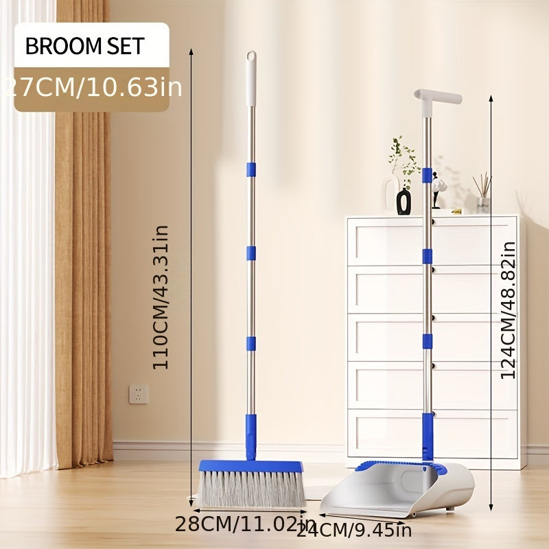 TEMU A Set Of Household Brooms And Dustpan Set, Long Handle Floor Cleaning, Used To Remove Dust And Garbage, For The Home, Kitchen, Living Room,