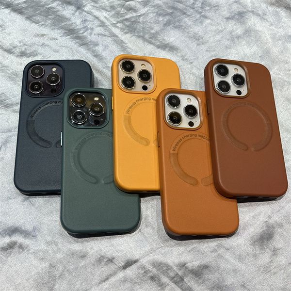 Leather phone case mag-safe magnetic cases For new iPhone 16 15 14 13 11 Pro max XR 7 8 Plus Magnetic Cover Accessories
