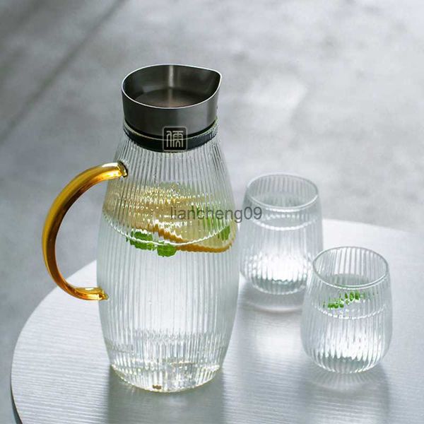 Transparent Glass Water Jug Creativity Heat-resistant Glass Cold Kettle Large Capacity Explosion-proof Household Juice Jug L230620